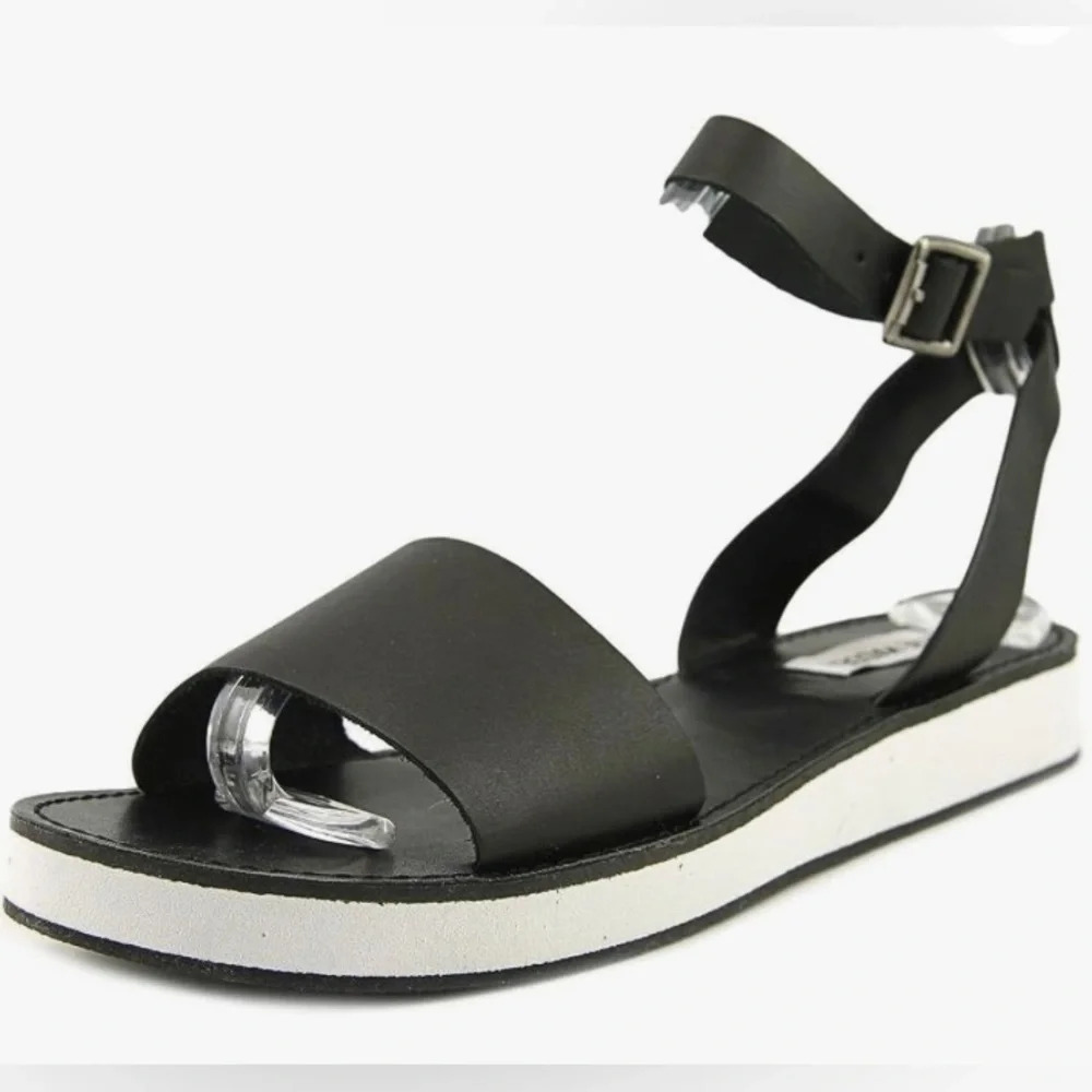 STEVE MADDEN SZ 9.5 Miley Ankle Strap Slip On Comfort Rubber Sole  Sandal